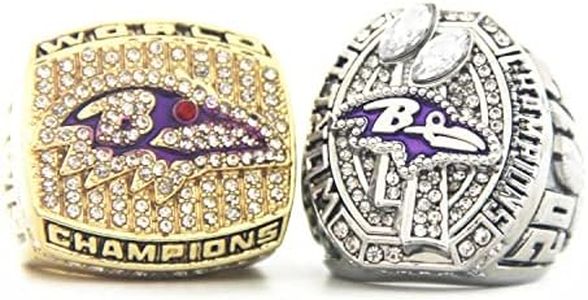 XiaKoMan BA'Ravens 2000 2012 Championsh Rings set with wooden box size 11 Gifts for Mens Women Kids fathers