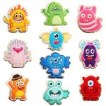 ZIBUYU® 10Pcs Iron on Patches, Embroidered Applique Patches, Sew On Iron on Patches Fabric Repair Patches Cute Monster Cartoon Patch DIY for Kid Clothes Jeans Jackets Hats Shoes Hat