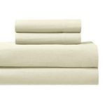 Royal Tradition Heavyweight Flannel, 100 Percent Cotton Split King 5PC Sheets Set for Adjustable Beds, Ivory, 170 GSM