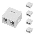 Iwillink (5-Pack) 2-Port Keystone Jack Surface Mount Box, White