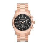 Michael Kors Stainless Steel Analog Black Dial Men Watch-Mk9123, Rose Gold Band