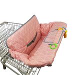 Shopping Cart Covers for Baby Girl, Cotton High Chair Cover, Toddler Grocery cart Cushion, Infant Cart Cover for Babies Girl, Machine Washable, Large (Pink)