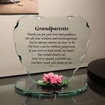 Glass Heart Plaque with Sayings Ornament for Unique Gift for Loved One | Present for Special Ones | Premium Gift for Special Occasion One Size (GrandParents)