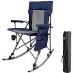 Mokshith Foldable Rocking Chair Set Soft Padded Seat, Backrest, and Headrest for Park, Backyard, GardenCup Holder, Side Pocket,Back Pocket with Detachable Rockers