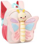 CAMTOP Cute Kids Toddler Backpack Bag Small 3D Cartoon Animal School Bag for Girls Boys Travel Daycare, 3d Butterfly