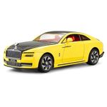 FEXXA 🏎️ Scale Exclusive Alloy Metal Pull Back Die-cast Car Model with Sound Light Mini Auto Toy for Kids Metal Model Toy Car with Sound and Light (1.24 SACLE -Rolls Royce Spectre-Yellow)