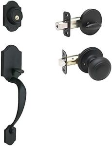 Copper Creek HZ2610XCK-BC Heritage Front Entrance Handleset in Black with Colonial Knob Interior