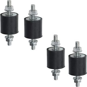 4pcs 20 x 15mm Rubber Mounts Rubber Vibration Isolator Mounts Shock Absorber with M6 x 19mm Studs Vibration Isolators