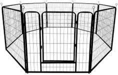 VAKA 32" Dog Playpen, 8 Panels Folding Dog Play Pen Frame 80cm High for Puppy Cat Rabbit Animal, Universal Portable Pet Exercise Cage Enclosure Fence for Indoor Outdoor Yard, RV Camping, Patented