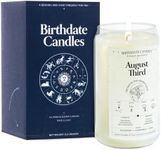 Birthdate Candles, August 3 - Leo Zodiac Scented Candles Birthday Gift - Rosemary, Chamomile & Shea Scent - All-Natural Soy & Coconut Wax, 60-80 Hour Burn Time - Made in USA