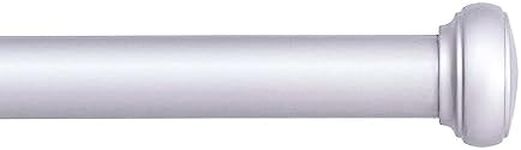 Kenney KN90010 Weaver Cap End Indoor/Outdoor Rust-Resistant Curtain Rod, 37-72" Adjustable Length, Brushed Nickel Finish, 1" Diameter Steel Tube