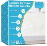 Lunsing Full Size Mattress Protector, Soft Breathable Waterproof Full Mattress Pad Cover, 6-16 in Deep Pockets, 54" x 75", White