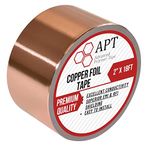 Copper Foil Tape With Conductive Acrylic adhesive, (2" X 18ft) 2.6 Mil Total Thickness, for Guitar and EMI Shielding, Arts and Crafts, Slug Repellent, Electrical Repairs - Special Wide for diverse application