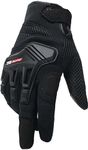 TVS Racing Riding Gloves for Men-Mesh for Ventilation, TPR Protection for Knuckles,Touch Screen Compatible, & Visor Wiper Fingertips-Premium Bike Gloves for Riding Comfort (Black-L)