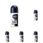 NIVEA MEN Black & White Original Anti-Perspirant Deodorant Roll-On (50mL), Men's Anti-Perspirant Deodorant + Masculine Fragrance Men's Deodorant Roll-On (Pack of 5)