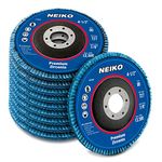 NEIKO 11116A 10 Pack Zirconia Flap Discs 4-1/2 for Angle Grinder, 40 Grit Flapper Wheel, Flat T27 Grinding Wheel 4.5 Inch Flap Disc, 7/8" Arbor Grinding Disc, Flap Wheel for Wood & Metal Sanding