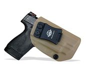 M&P Shield 9mm Holster IWB Kydex for Smith & Wesson M&P Shield 2.0 9mm 40 S&W with Crimson Trace Laser Integrated CT Laser Inside Waistband Carry Concealed Holster Gun Accessories (Tan, Right Hand)