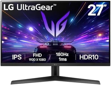 LG UltraGear Gaming Monitor 27GS60F, 27 Inch, 1080p, 180Hz, 1ms Response Time, IPS Display, HDR 10, NVIDIA G-Sync compatible & AMD FreeSync, Smart Energy Saving, Displayport, HDMI