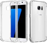 FitSmart Ultra Clear Slim Shockproof Anti-Slip Grip Soft Back Cover for Samsung Galaxy S7 / G930F (Bumper Transparent)