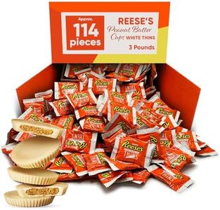 Reeces Peanut Butter Cups Thins with White Chocolate - 3 Pound Approx 114 pieces - Individually Wrapped White Chocolate Candy - White Chocolate Bar with Peanut Butter Creme