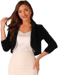 Allegra K Women's Velvet Bolero Lon