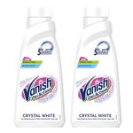 Vanish Crystal White 800 ml (Pack of 2),Fabric Whitener|Detergent Add-On Liquid|Whites like new|Instant Stain Remover|Chlorine Bleach Free|Suitable with all Washing Detergent Powders & Liquids|