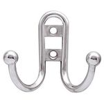 Liberty Hardware B46115Z-CHR-C Double Prong Robe Hook with Ball End, Polished Chrome