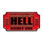 Moonmoli Ticket to Hell Movie Stub Enamel Pins for Backpacks, Hats, Lapels, Bags or Jackets with 2 Rubber Pin Backs - Funny Retro Style Horror Pins Aesthetic, Eye-Catching and Practical - 1.25 X 0.625" - 1ct