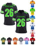 Custom Football Jersey Personalized Team Name Number Practice Jerseys Customized Football Shirt for Men Youth Women Kids, Style 25, Large