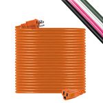 GE UltraPro 100 Ft Extension Cord, Double Insulated, Grounded, Heavy Duty, 16 Gauge, General Purpose, Indoor/Outdoor Use, UL Listed, Orange, 51923