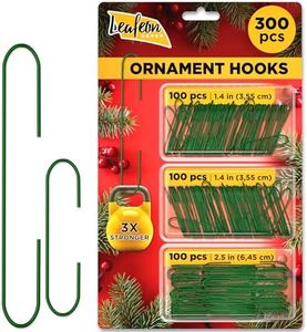 Leafeon 300 Pack Christmas Ornament Hooks for Christmas Tree Decoration – The Best Holiday Ornament Hangers (Green)