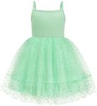 Arshiner Little Girls Tulle Dress Green Tutu Casual Fairy Dresses 5t Puffy Flowy Tank Dress Summer Outfit