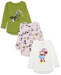 Amazon Essentials Disney | Marvel | Star Wars | Frozen | Princess Girls' Long-Sleeve Tunic T-Shirts, Pack of 3, Minnie and Friends, Medium