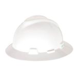 MSA Safety 475369 V-Gard Cap and Hats, Polyethylene, 6.12" Height x 12.12" Length x 10.38" Width, Standard Size, White