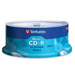 VERBATIM 96155 Music CD-R 80min 40x Surface - 25pk Spindle, Silver