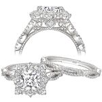 Newshe Jewellery Women's Wedding Ring Sets 925 Sterling Silver Bridal Set AAAAA Cz Princess Cut Engagement Ring Size 5