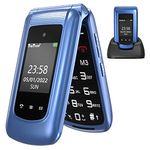 CHAKEYAKE 2G Flip Phones Unlocked Sim Free Mobile Phone for Elderly, Easy-to-Use Senior phone with Large Button, SOS Button and Charging Cradle (Blue)