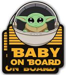 Super Cute 2 Pack Baby Yoda On Board 5x4 – Vinyl Decal Stickers for Car, Refrigerator, Luggage, Vehicle, Window, Bumper, Laptop, MacBook