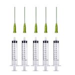 5Pack 10ml/cc Dispensing Syringe Luer Lock with 14Ga 1.5 Inch Blunt Tip Needle, Industrial Grade Syringe, Great for Glue Applicator, Ink, DIY Crafting and Scientific Lab