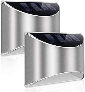 LeiDrail Solar Step Lights Outdoor Deck Fence Light Stainless Steel Waterproof LED Illuminated Lighting for Stair Post Yard - 2 Pack
