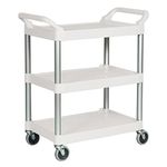 Rubbermaid Commercial Products FG342488OWHT Plastic Shelf Service Cart Off 3, White