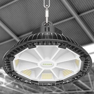 Airand Faretto LED UFO 150W UFO Lampadario LED 21000LM Lampada da Officina LED Industriale 5500K Bianco Freddo Faro Proiettore LED High Bay Light per Fabbrica Magazzino Stadio Coperto Parcheggio Sala