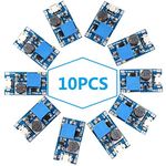 Eiechip dc to dc Step up Boost Converter, MT3608 with Mico USB, DC Voltage Regulator, Step Up Boost Converter Power Supply, Boost Module 2V-24V to 5V-28V 2A (Pack of 10)