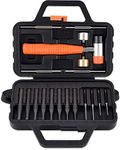 BOOSTEADY Steel Punch Set, Roll Pin Punch, Hollow-end Starter Punch, Hammer with Brass Steel Nylon and Rubber Detachable Heads, Gunsmith Hammer and Punch Set with Portable Storage Case