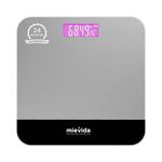 Mievida Fit F9 Digital Bathroom Scale - Large Backlight LCD, 6mm Tempered Glass, Strain Gauge Sensor, Low Battery & Room Temperature Indicator