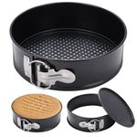 Alotpower 7inch Nonstick Springform Pan,Round 7 inch Cake Pan with Removable Bottom,Spring Form Pan for Cheesecake,Cake,Pizza,and Quiches(Black)