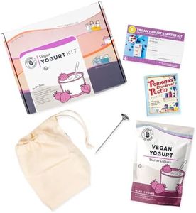 Cultures for Health Vegan Yogurt Starter Kit | 7 Piece DIY Kit Includes 4 Packets Dairy Free Yogurt Culture, Pectin Powder, Cooking Thermometer, & Cotton Nut Milk Bag | Make Yogurt w/ Plant Based Milk