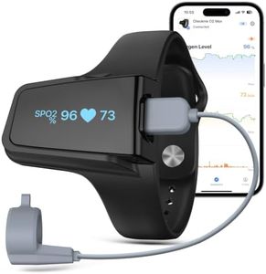 Wellue Wrist Pulse Oximeter with Audio Reminder| Bluetooth Blood Oxygen Monitor Rechargeable for Continuous SPO2 Tracking with 72 Hours Battery Life, Free APP & PC Reports, Style 2