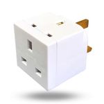 2-Way Plug Adaptor -13A Multi Plug Adaptor Extensions - Double Adapter Plug UK - Wall Plug Extension Double Socket 2 Way UK 3 Pin Plug Adaptor Extender Block Splitter -2 Plug Power Extender.