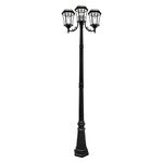GAMA SONIC GS-94B-T Victorian Bulb-Triple Head Lamp Post 3 Outdoor Solar Lights and Pole, Bright White LED